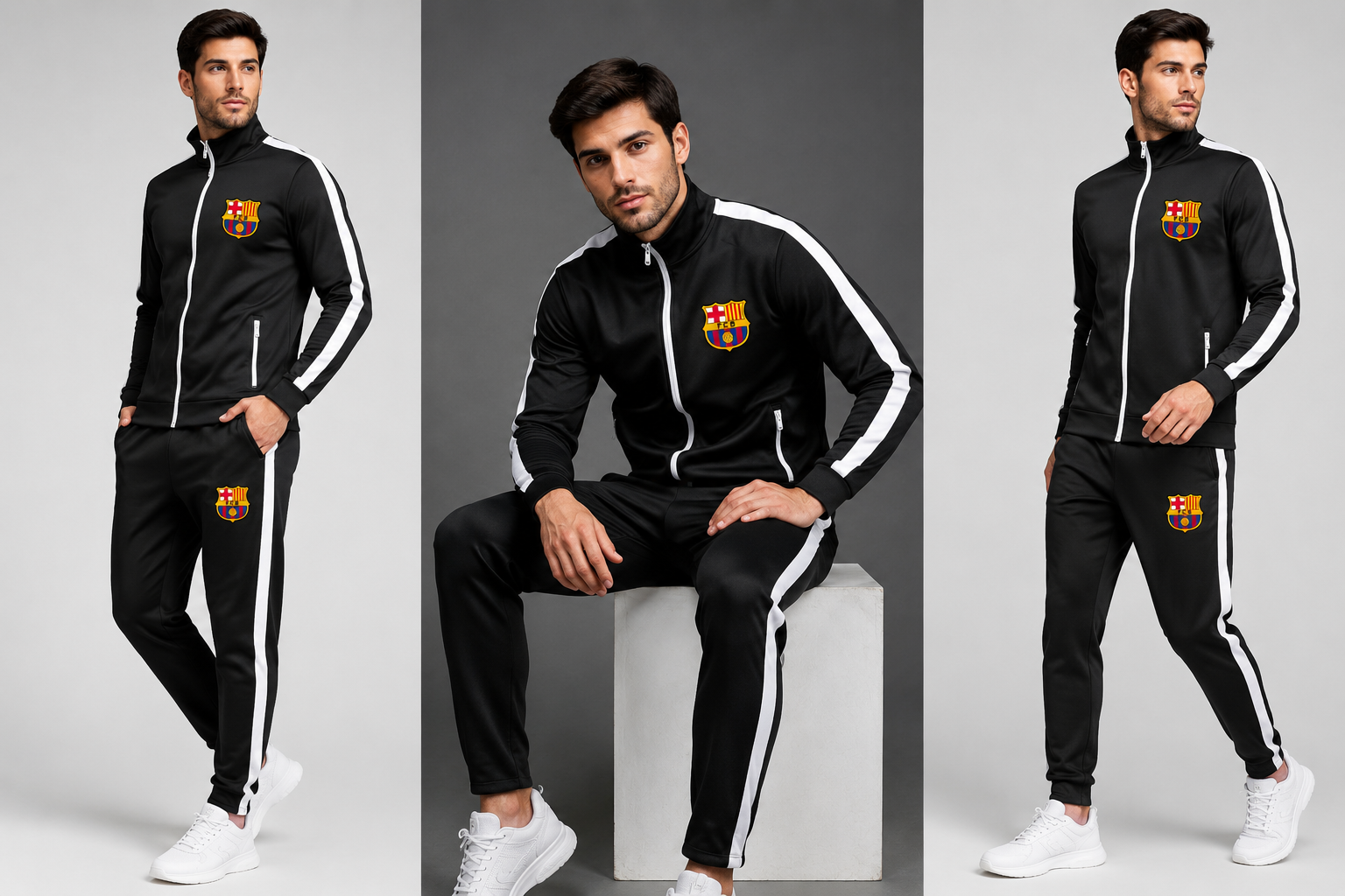 Men's Premium Black Dri-Fit Tracksuit Set – Gym & Casual Wear